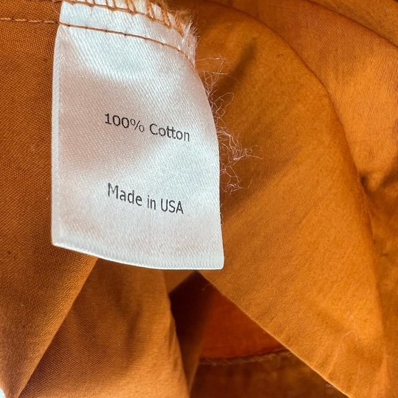 La Ligne Daisy Puff Sleeve Smocked Bodice Poplin Midi Dress In Burnt Orange - Picture 5 of 6